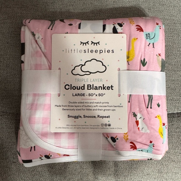 Little Sleepies Other - Little Sleepies Pink Animal Print Blanket